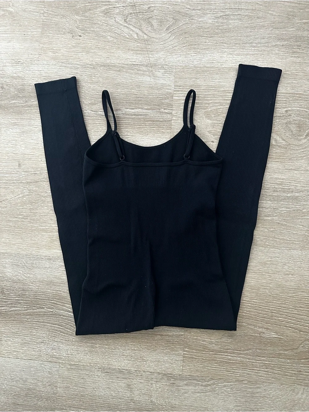 Black Women's Ribbed Jumpsuit - Sleek One-Piece